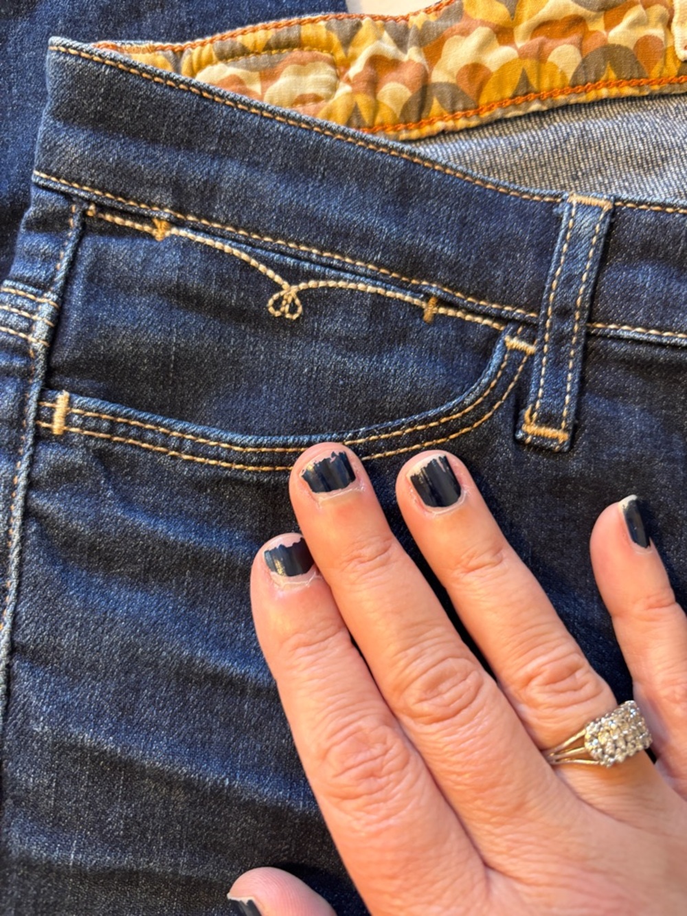 Dittos Skinny Jean Size 25 Dark Indigo Embroidered Elevated Casual Western Ranch - Picture 4 of 8